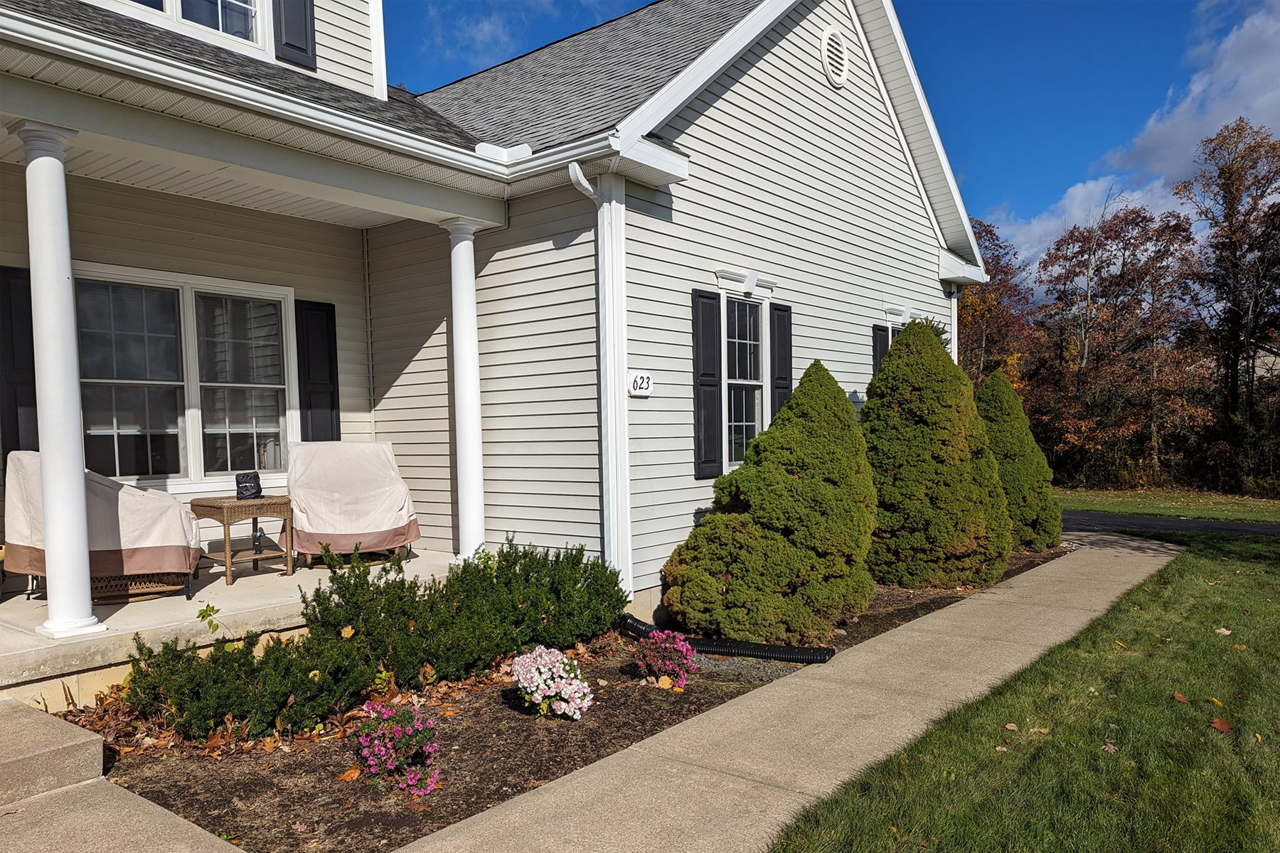 Thumbnail of Installation progress photo of retaining wall around pool