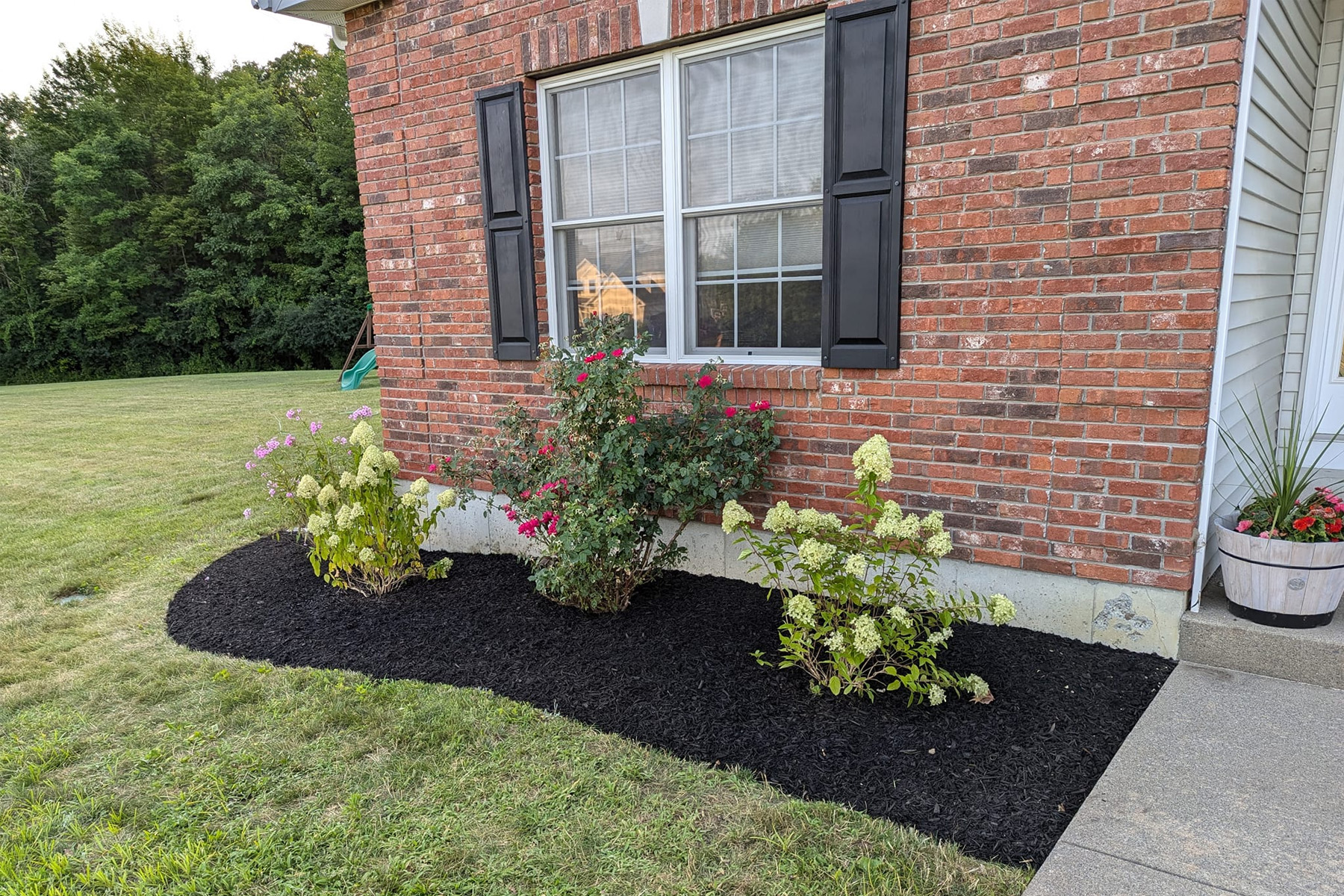 Thumbnail of Installation progress photo of retaining wall around pool
