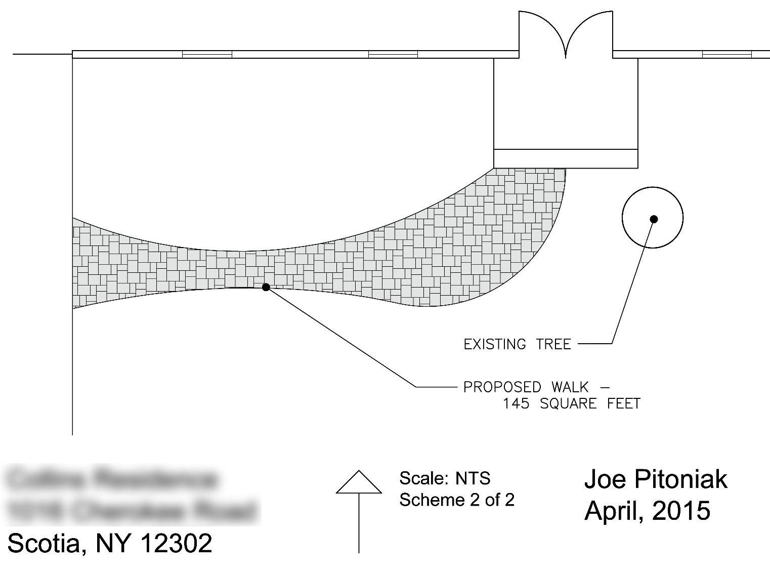 construction drawing detailing new stone walkway